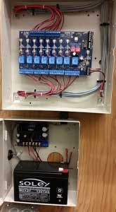 Beige custom wired access panel with separate battery